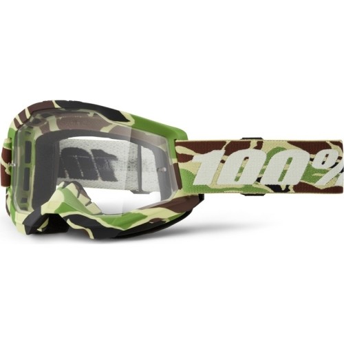 Gogle motocrossowe 100% Strata 2 New - War camo, przezroczyste plexi