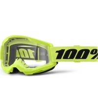 Gogle motocrossowe 100% Strata 2 New - Neonowy żółty, przezroczyste plexi