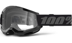 Motocross Goggles 100% Strata 2 New - Neon Yellow, čiré plexi