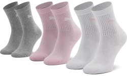 Puma Kojinės Paaugliams Junior Crew White Grey Pink 907958 05