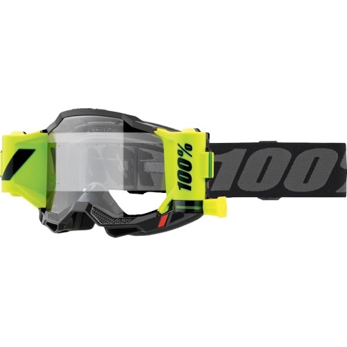 Dziecięce gogle motocrossowe 100% Strata 2 Forecast Junior - Czarny, przezroczysta pleksi