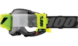 Dziecięce gogle motocrossowe 100% Strata 2 Forecast Junior - Czarny, przezroczysta pleksi
