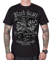 T-Shirt BLACK HEART Traditional and Style - Czarny