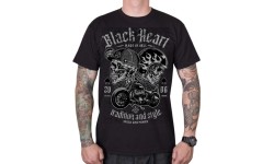 T-Shirt BLACK HEART Traditional and Style - Czarny