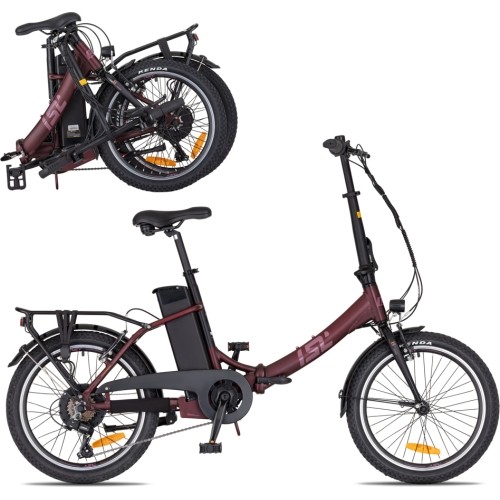 Składany rower elektryczny inSPORTline ISL Felior 468 Wh 20” – 2026 - Welurowa czerwień