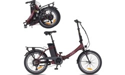Składany rower elektryczny inSPORTline ISL Felior 468 Wh 20” – 2026 - Welurowa czerwień