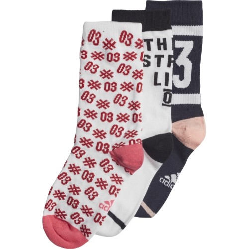 Skarpetki dziecięce Adidas YA GR Scks 3PP White Black Red EI6181