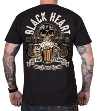Koszulka BLACK HEART Beer Biker - Czarny