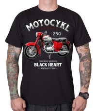 Koszulka motocyklowa BLACK HEART Panelka - Czarny