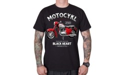 Koszulka motocyklowa BLACK HEART Panelka - Czarny