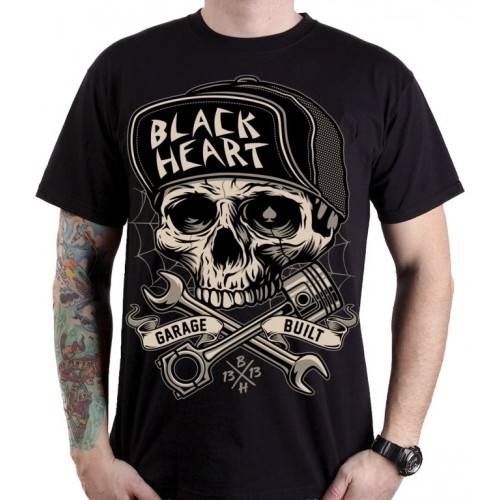 Koszulka BLACK HEART Garage Built - Czarny