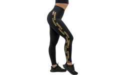 Damskie legginsy z wysokim stanem Nebbia INTENSE Iconic 834 - Czarne złoto