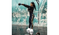 Damskie legginsy z wysokim stanem Nebbia INTENSE Iconic 834 - Czarne złoto