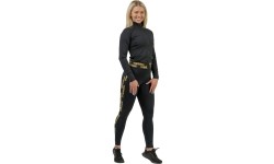 Damskie legginsy z wysokim stanem Nebbia INTENSE Iconic 834 - Czarne złoto