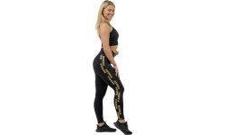 Damskie legginsy z wysokim stanem Nebbia INTENSE Iconic 834 - Czarne złoto