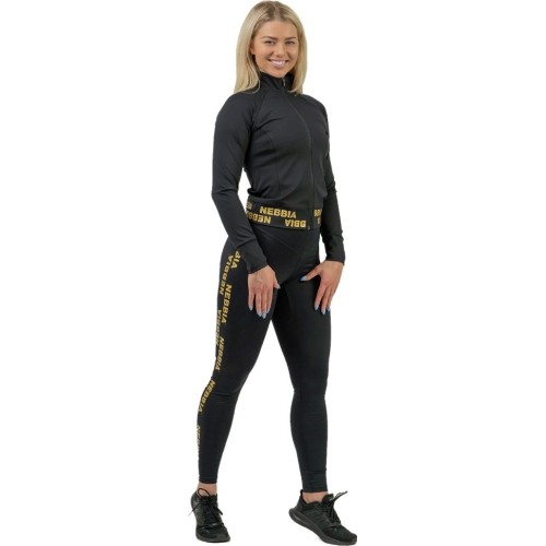 Damskie legginsy z wysokim stanem Nebbia INTENSE Iconic 834 - Czarny