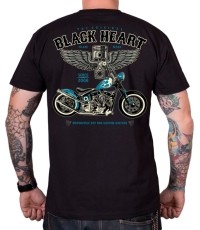 T-Shirt BLACK HEART Blue Chopper - Czarny