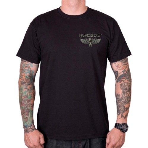 T-Shirt BLACK HEART Blue Chopper - Czarny
