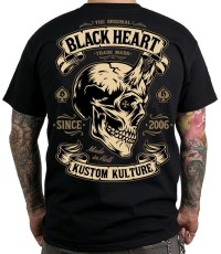 Koszulka BLACK HEART Devil Skull - Czarny