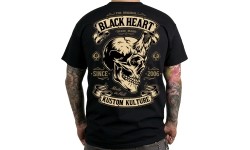 Koszulka BLACK HEART Devil Skull - Czarny