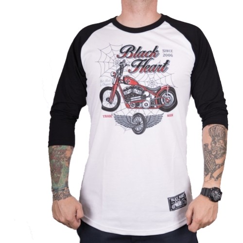 Koszulka z długim rękawem BLACK HEART Red Baron Chopper - Biały