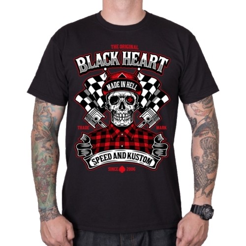 Koszulka BLACK HEART Speed and Kustom - Czarny