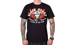 T-Shirt BLACK HEART Flathead Skull - Czarny
