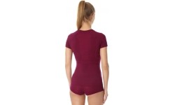 Koszulka damska z krótkim rękawem Brubeck Active Wool - Śliwkowy