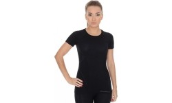 Women’s Short-Sleeved T-Shirt Brubeck Active Wool - Czarny