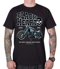 T-Shirt BLACK HEART Blue Bobber - Czarny
