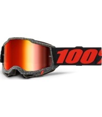 Gogle motocrossowe 100% Accuri 2 Mirror - Huaraki czarny, lustrzane plexi