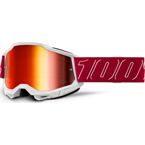 Gogle motocrossowe 100% Accuri 2 Mirror - Redline czerwony, lustrzana pleksa