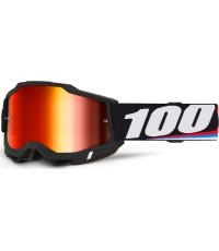Gogle motocrossowe 100% Accuri 2 Mirror - Magnus czarna, czerwona pleksi