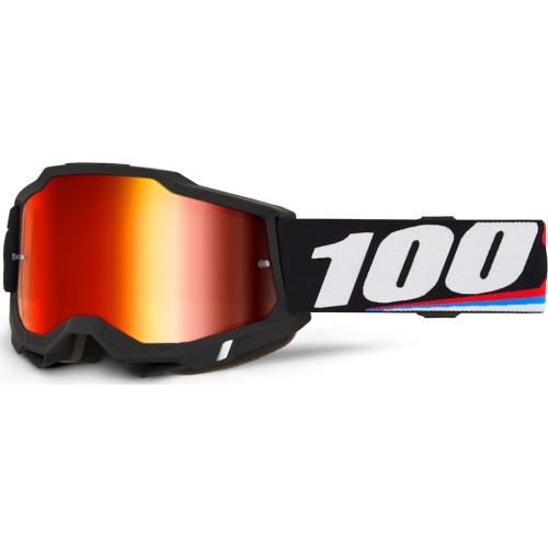Gogle motocrossowe 100% Accuri 2 Mirror - Magnus czarna, czerwona pleksi