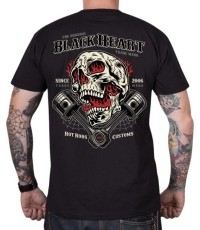 T-Shirt BLACK HEART Flame Piston - Czarny