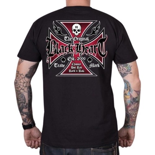 T-Shirt BLACK HEART Heart Cross - Czarny