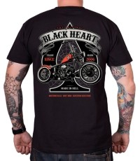 T-Shirt BLACK HEART Orange Chopper - Czarny