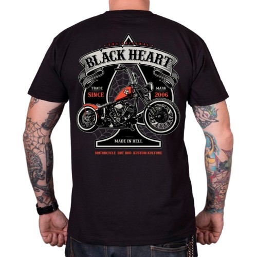 T-Shirt BLACK HEART Orange Chopper - Czarny
