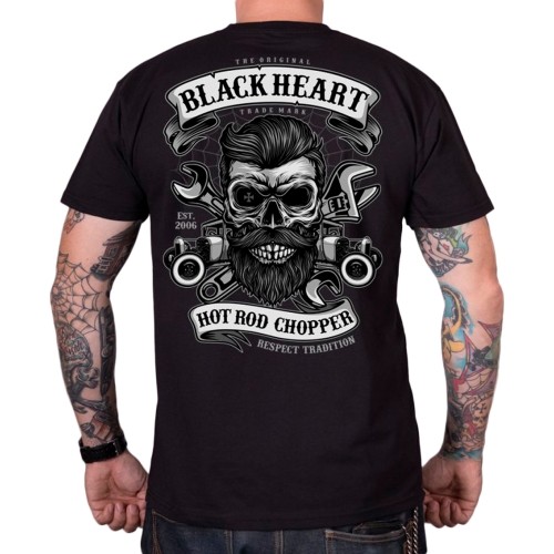 T-Shirt BLACK HEART Respect Tradition - Czarny