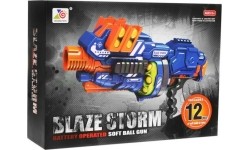 Pistolet zabawkowy Blaze Storm, niebieski, 12 kulek