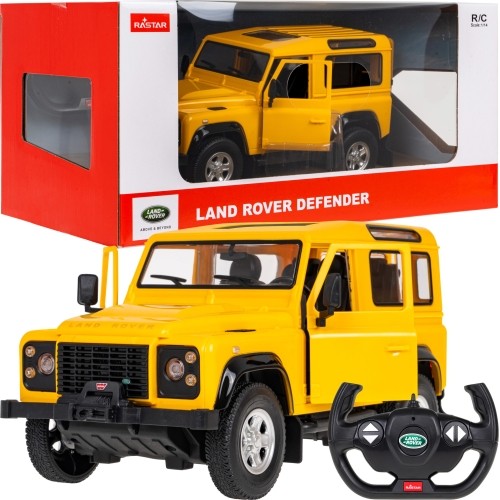 Samochód R/C Land Rover Defender 1:14 RASTAR Żółty