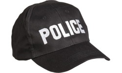 BLACK ′POLICE′ BASEBALL CAP
