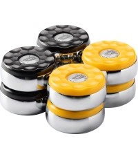 Shuffleboard pucks set 4 x black and 4 x yellow