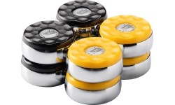 Shuffleboard pucks set 4 x black and 4 x yellow