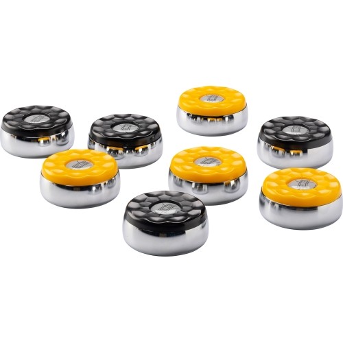 Shuffleboard pucks set 4 x black and 4 x yellow