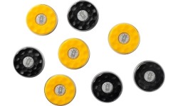 Shuffleboard pucks set 4 x black and 4 x yellow