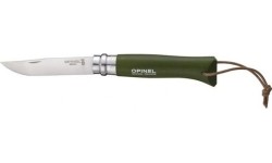 Nóż Opinel Colorama 08 Inox Grab Khaki z rzemykiem