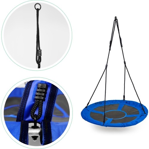 Huśtawka ogrodowa bocianie gniazdo 100cm niebieska ECOTOYS