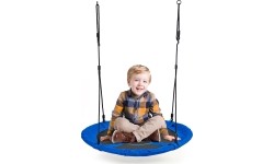 Huśtawka ogrodowa bocianie gniazdo 100 cm niebieska ECOTOYS