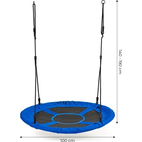 Huśtawka ogrodowa bocianie gniazdo 100 cm niebieska ECOTOYS